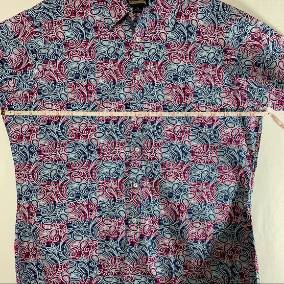 Cremieux Premium Denim Jeans Check Plaid Paisley ShortSleeve Woven Shirt Mens XL - Picture 10 of 10